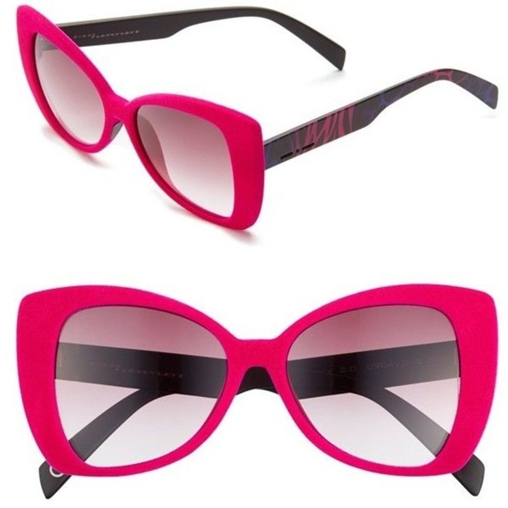 Italia Independent Pink Velvet Cat Eye Sunglasses